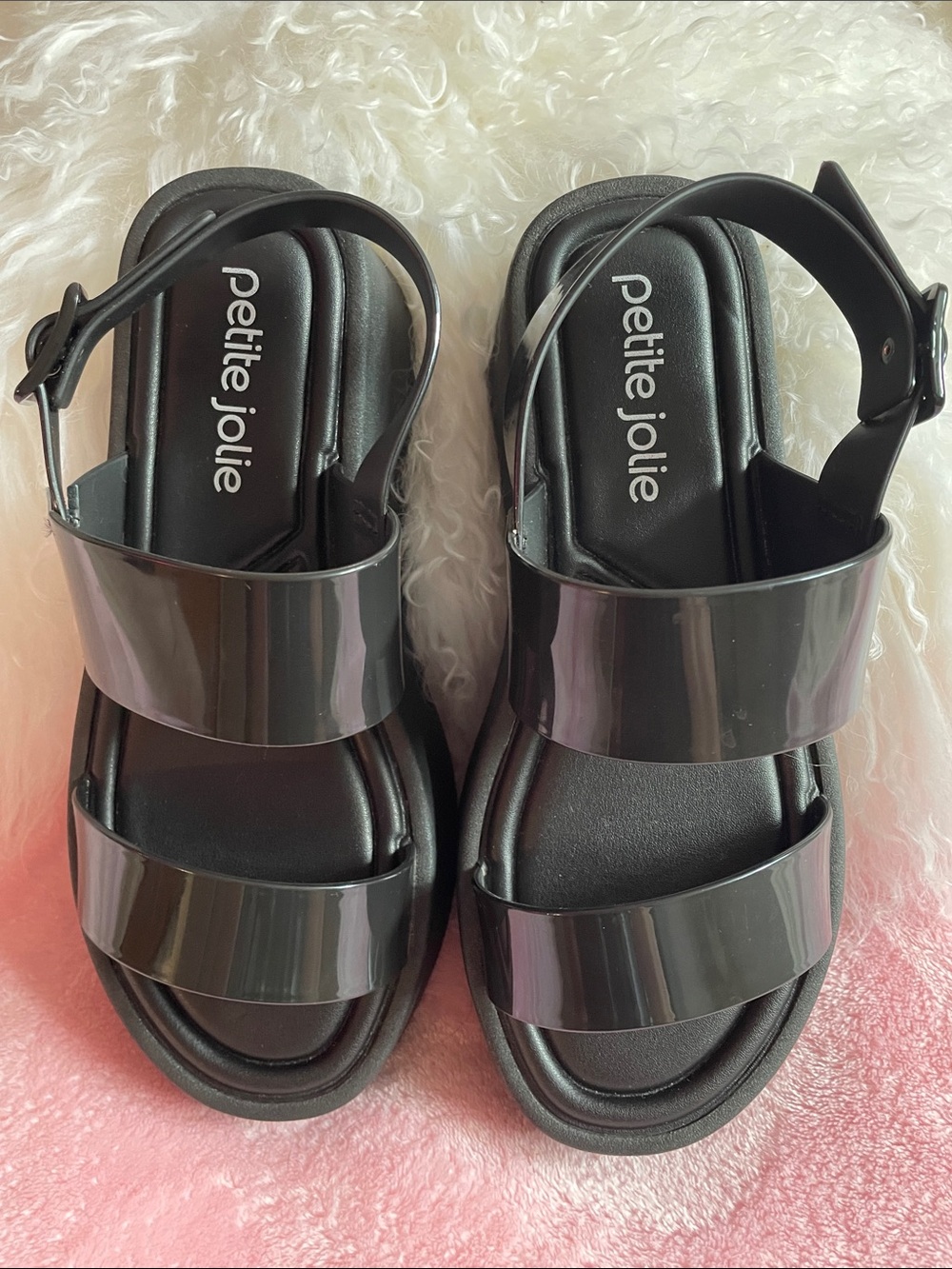 🖤 Petite Jolie Black Platform Jelly Sandals size 8 - Picture 8 of 13